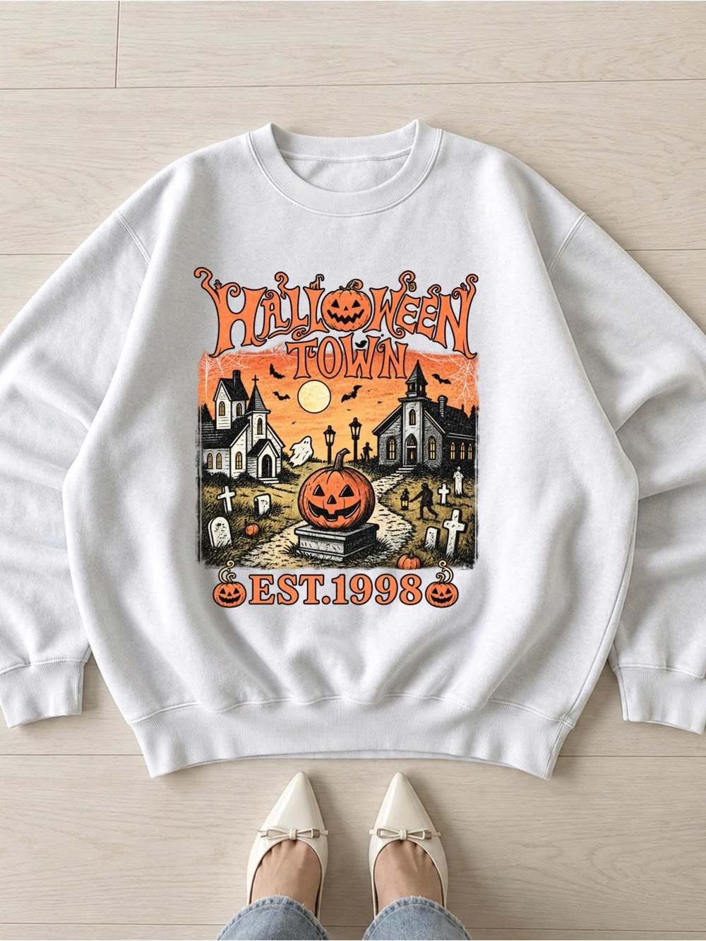 Halloween Town eat 1998 Graphic Sweatshirt, Retro Fall Halloweentown